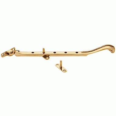 10 Inch Long Georgian Roped Casement Window Stay Polished Brass Finish COPPER MOUNTAIN HARDWARE