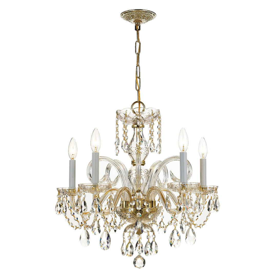 Crystorama Crystorama Traditional Crystal 5 Light Swarovski Strass Crystal Polished Brass Chandelier