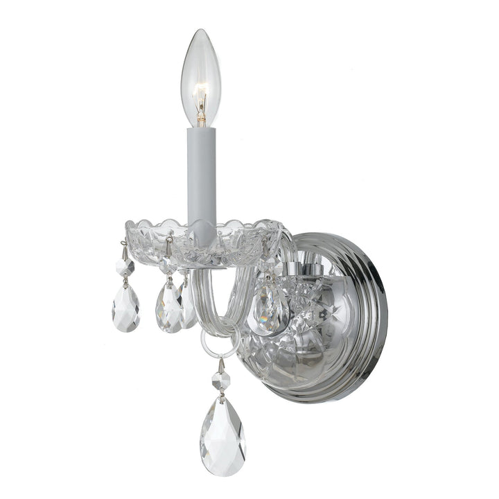 Crystorama Crystorama Traditional Crystal 1 Light Hand Cut Crystal Polished Chrome Sconce