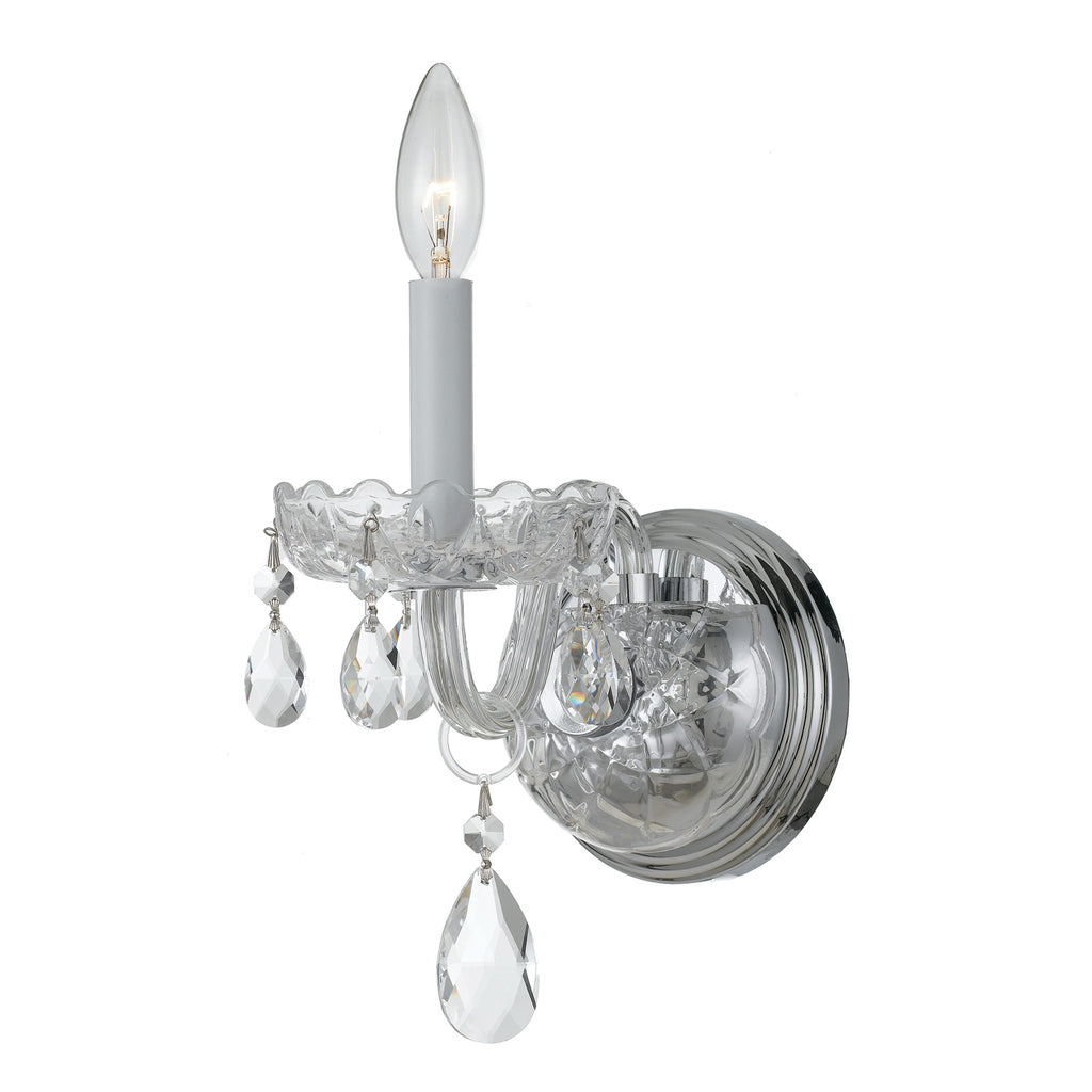 Crystorama Crystorama Traditional Crystal 1 Light Swarovski Strass Crystal Polished Chrome Sconce