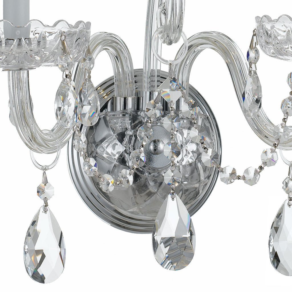 Crystorama Crystorama Traditional Crystal 2 Light Hand Cut Crystal Polished Chrome Sconce