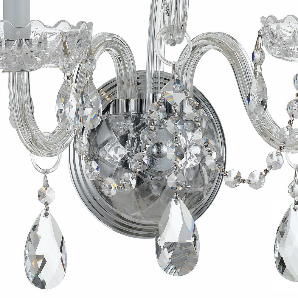 Traditional Crystal 2 Light Spectra Crystal Polished Chrome Sconce Crystorama