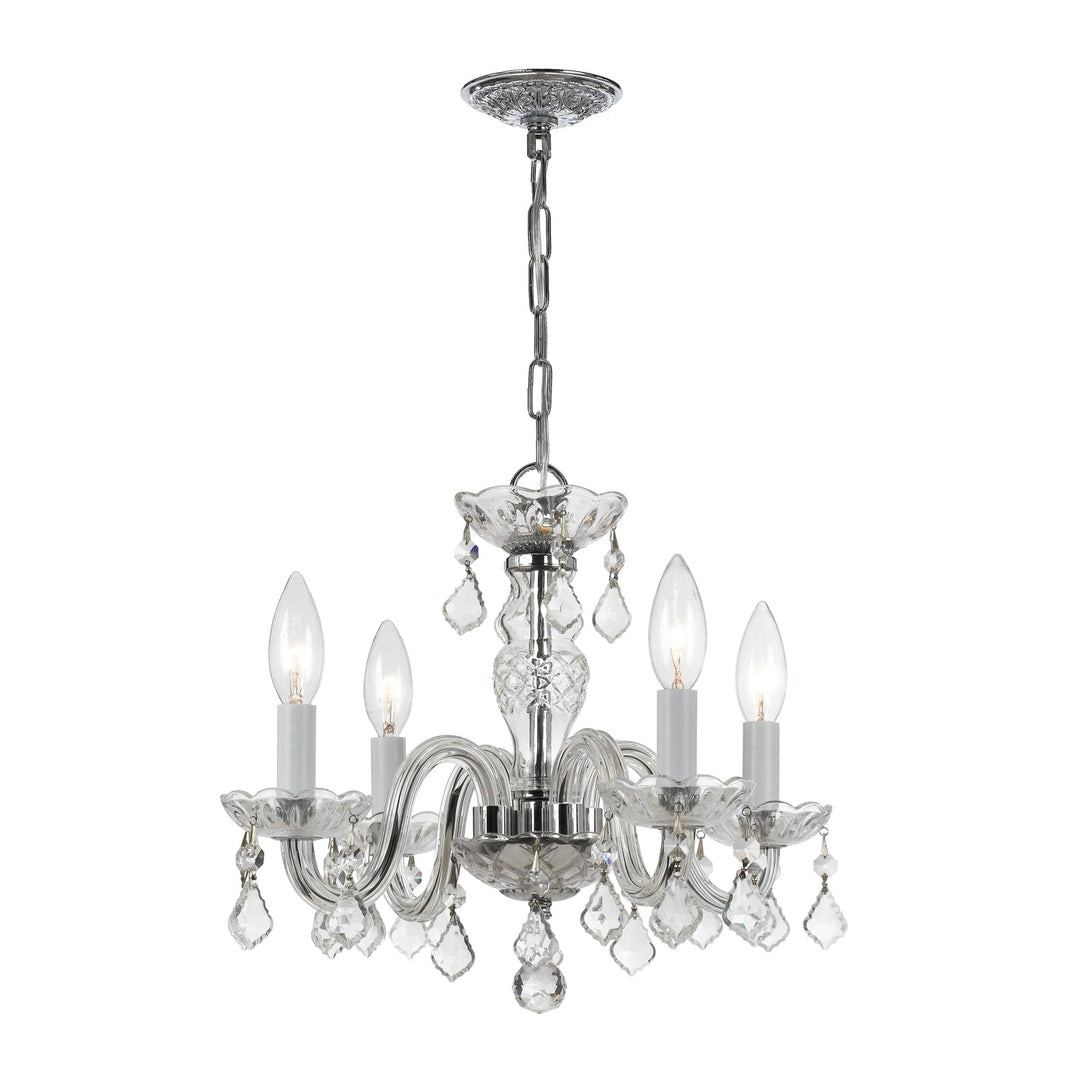 Crystorama Crystorama Traditional Crystal 4 Light Clear Italian Crystal Polished Chrome Mini Chandelier