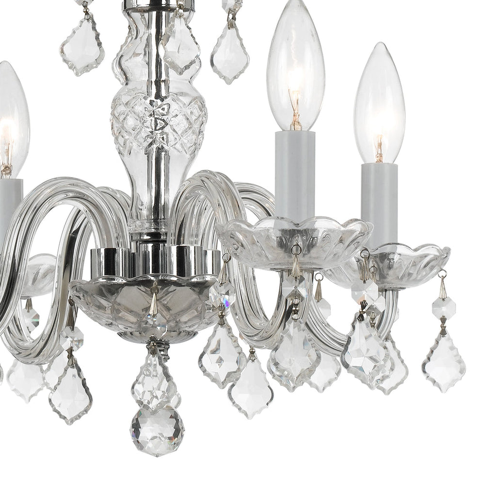 Crystorama Crystorama Traditional Crystal 4 Light Hand Cut Crystal Polished Chrome Mini Chandelier