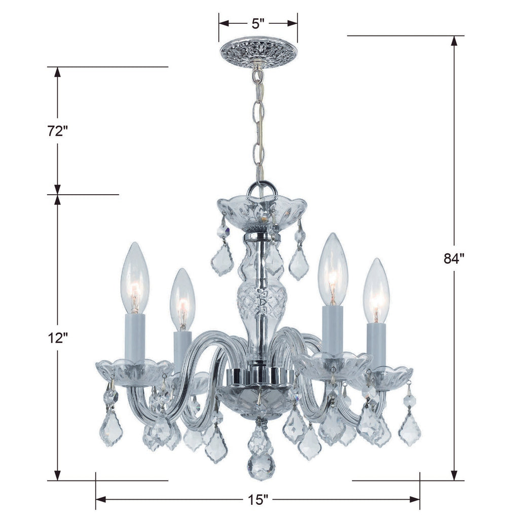 Crystorama Crystorama Traditional Crystal 4 Light Spectra Crystal Polished Chrome Mini Chandelier