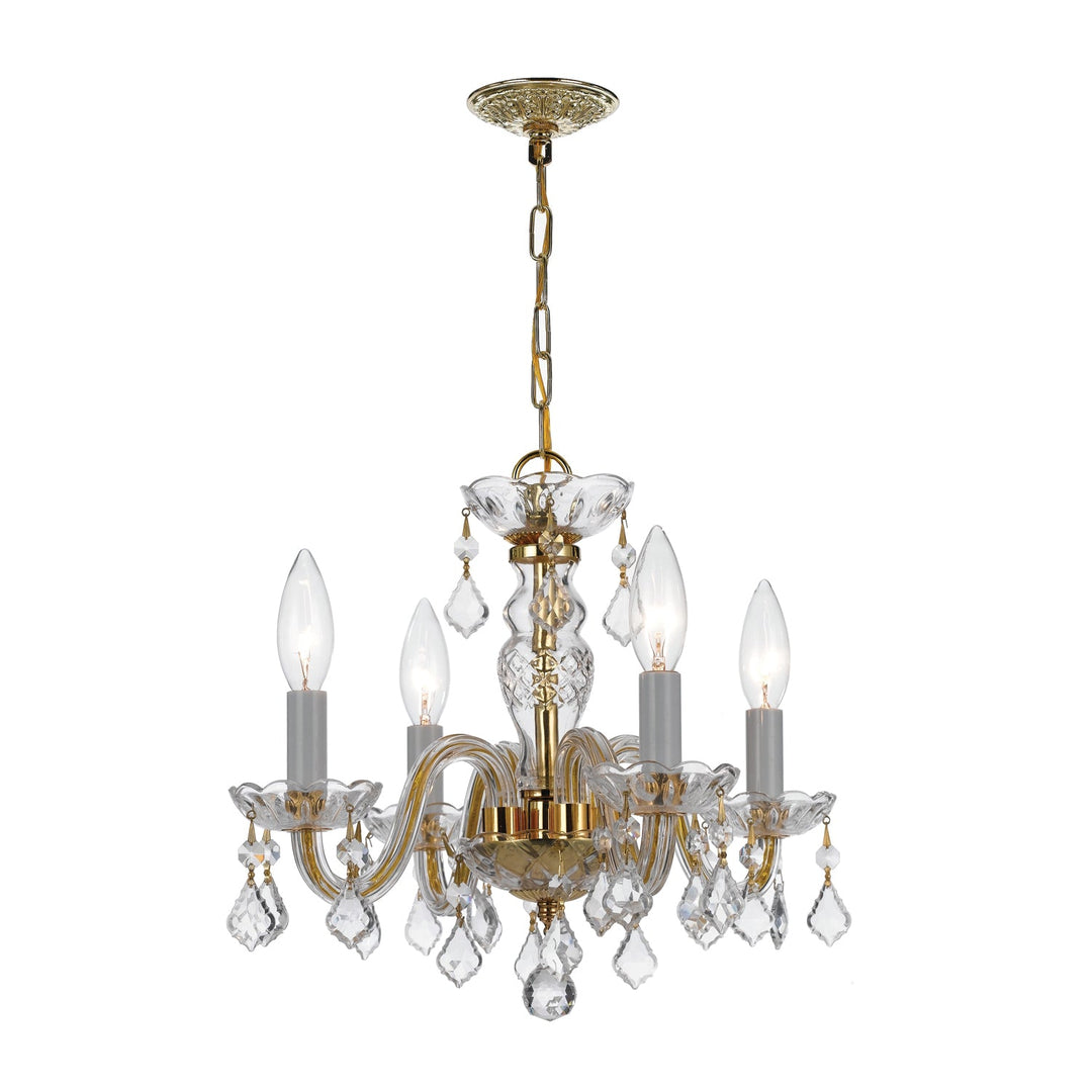 Crystorama Crystorama Traditional Crystal 4 Light Clear Italian Crystal Polished Brass Mini Chandelier