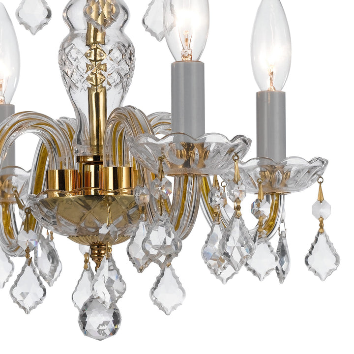 Crystorama Crystorama Traditional Crystal 4 Light Swarovski Strass Crystal Polished Brass Mini Chandelier