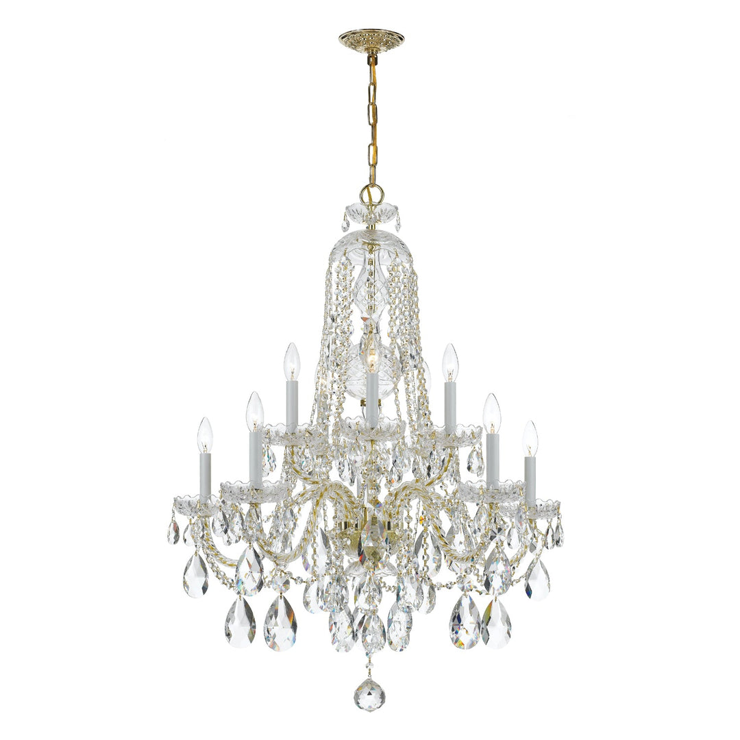 Crystorama Crystorama Traditional Crystal 10 Light Spectra Crystal Polished Brass Chandelier