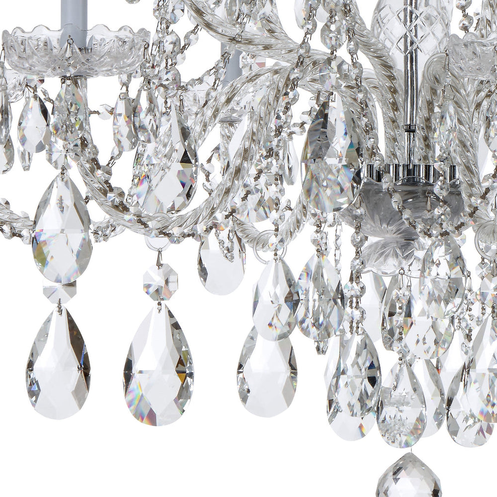 Crystorama Crystorama Traditional Crystal 12 Light Hand Cut Crystal Polished Chrome Chandelier