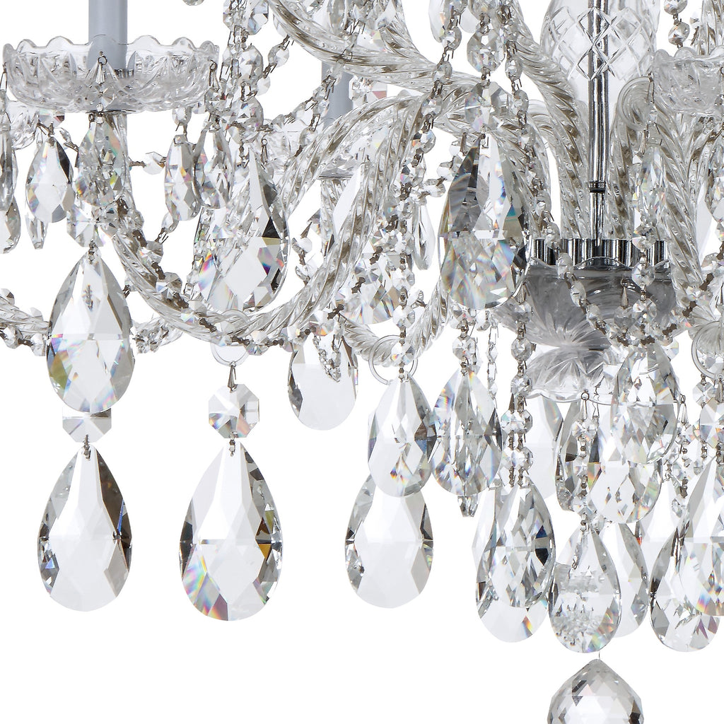 Crystorama Crystorama Traditional Crystal 12 Light Hand Cut Crystal Polished Chrome Chandelier