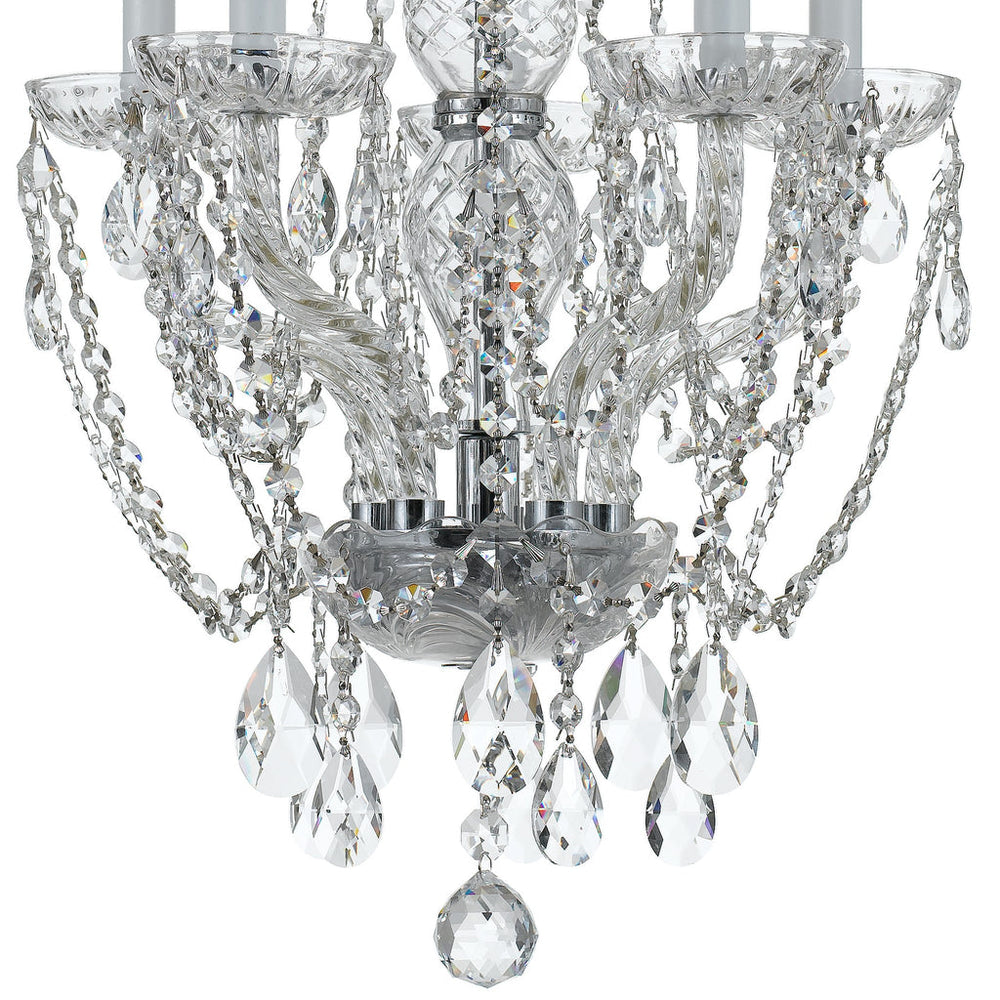 Crystorama Crystorama Traditional Crystal 5 Light Hand Cut Crystal Polished Chrome Mini Chandelier