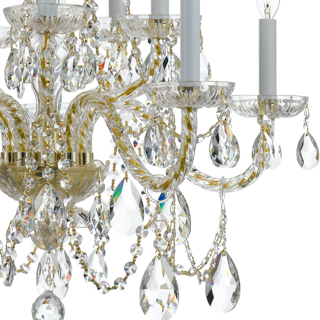Crystorama Crystorama Traditional Crystal 10 Light Hand Cut Crystal Polished Brass Chandelier