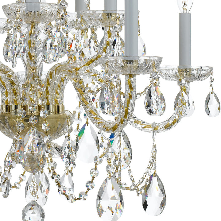 Crystorama Crystorama Traditional Crystal 10 Light Hand Cut Crystal Polished Brass Chandelier