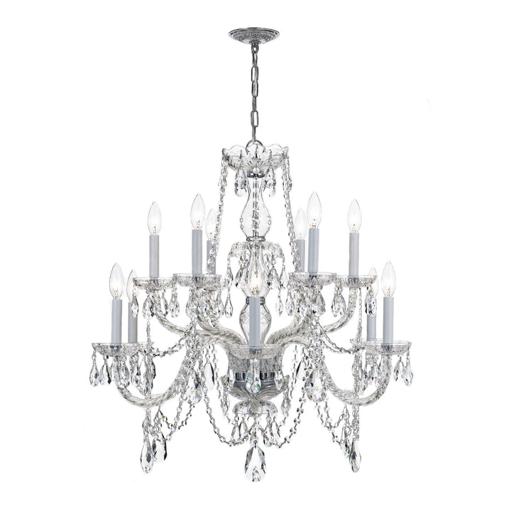 Crystorama Crystorama Traditional Crystal 12 Light Hand Cut Crystal Polished Chrome Chandelier