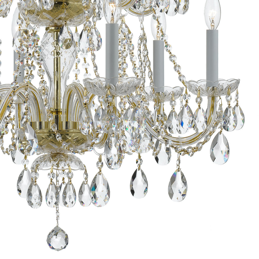 Crystorama Crystorama Traditional Crystal 12 Light Swarovski Strass Crystal Polished Brass Chandelier