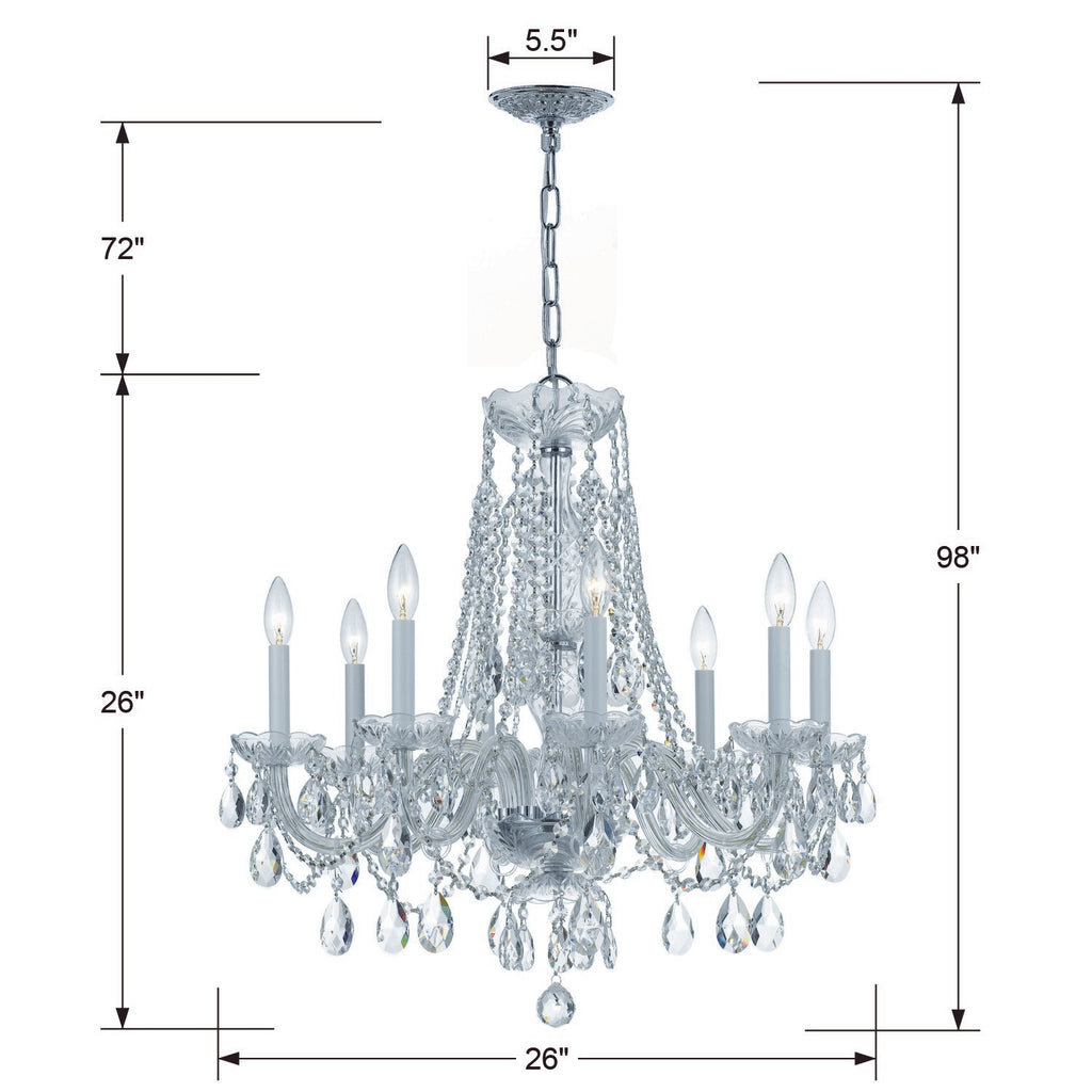 Crystorama Crystorama Traditional Crystal 8 Light Swarovski Strass Crystal Polished Chrome Chandelier