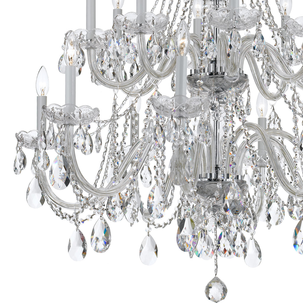 Crystorama Crystorama Traditional Crystal 16 Light Hand Cut Crystal Polished Chrome Chandelier