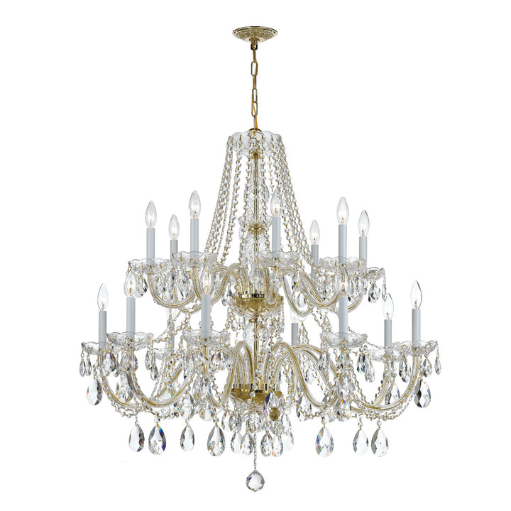Crystorama Crystorama Traditional Crystal 16 Light Spectra Crystal Polished Brass Chandelier