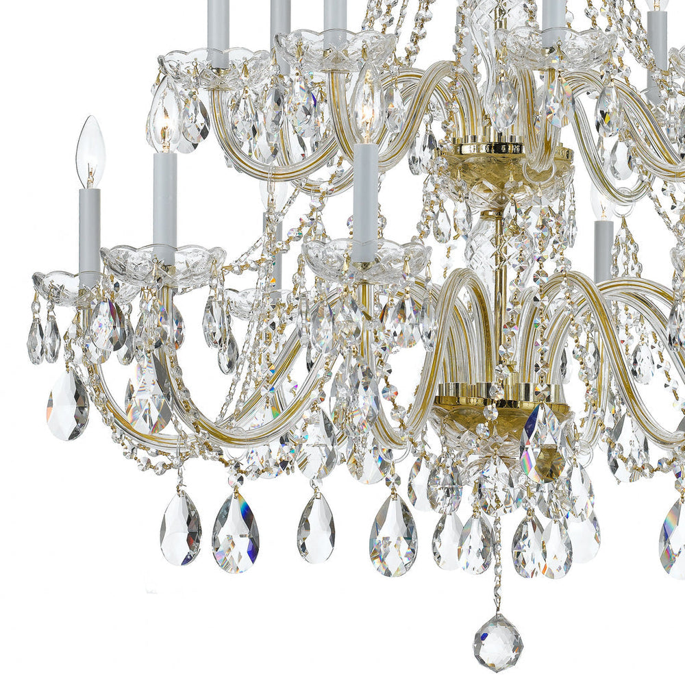 Crystorama Crystorama Traditional Crystal 16 Light Spectra Crystal Polished Brass Chandelier