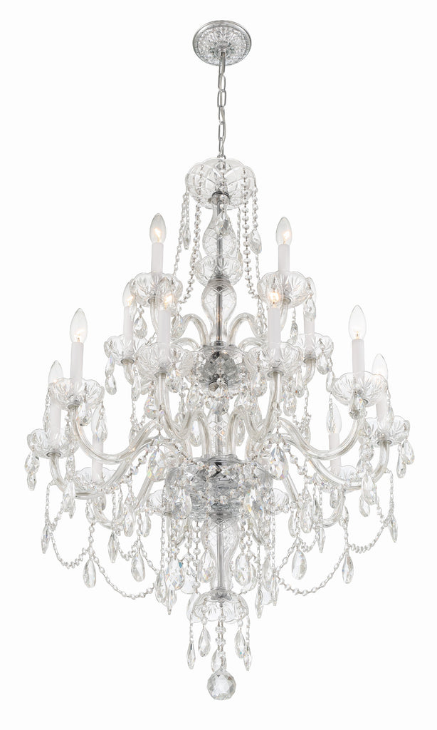 Crystorama Crystorama Traditional Crystal 15 Light Hand Cut Crystal Polished Chrome Chandelier