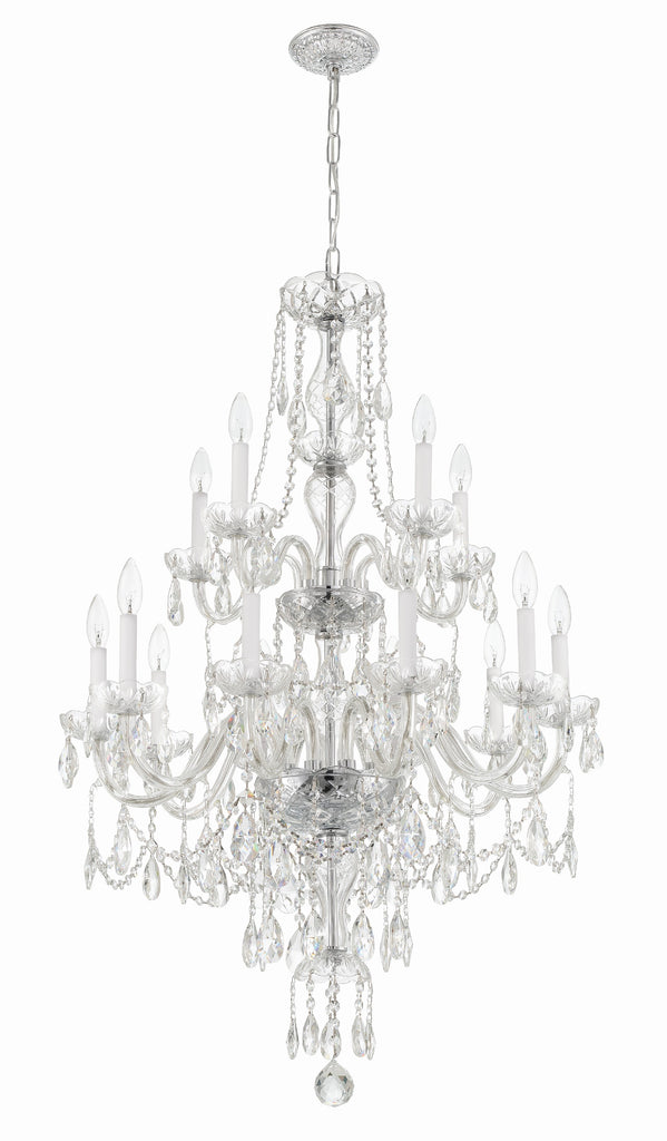 Crystorama Crystorama Traditional Crystal 15 Light Hand Cut Crystal Polished Chrome Chandelier