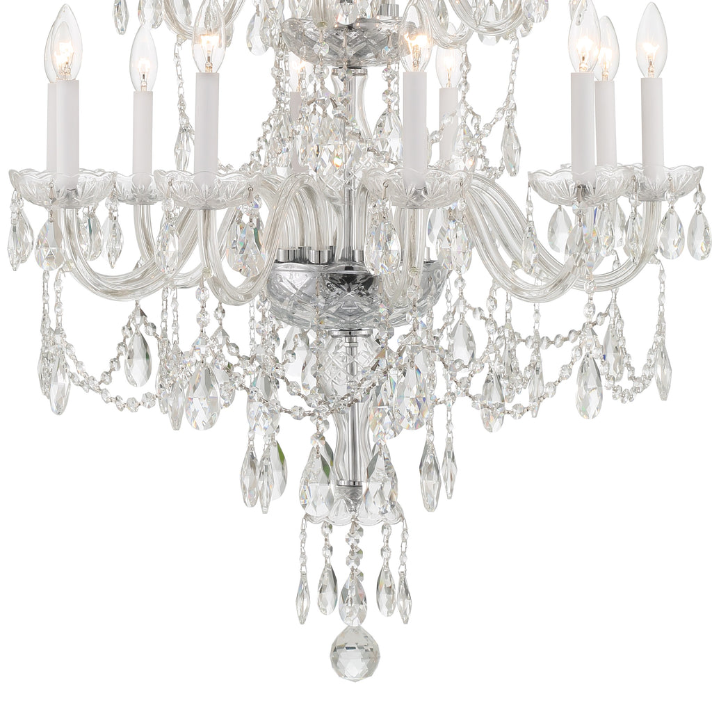 Crystorama Crystorama Traditional Crystal 15 Light Hand Cut Crystal Polished Chrome Chandelier