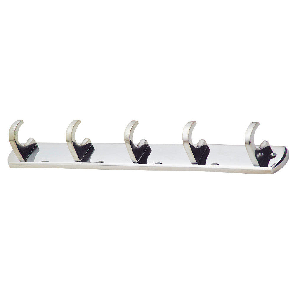 12 Inch 5 Hook Coat Rack (Polished Chrome Finish) COPPER MOUNTAIN HARDWARE