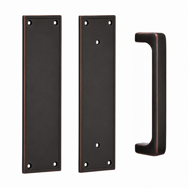 12 Inch Solid Brass Modern Baden Push & Pull Door Set