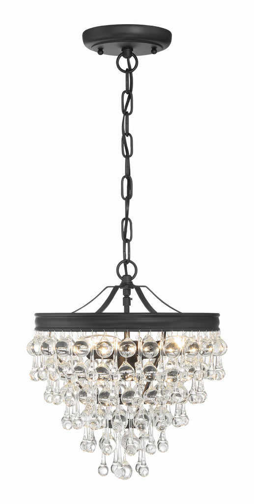 Crystorama Crystorama Calypso 3 Light Matte Black Mini Chandelier