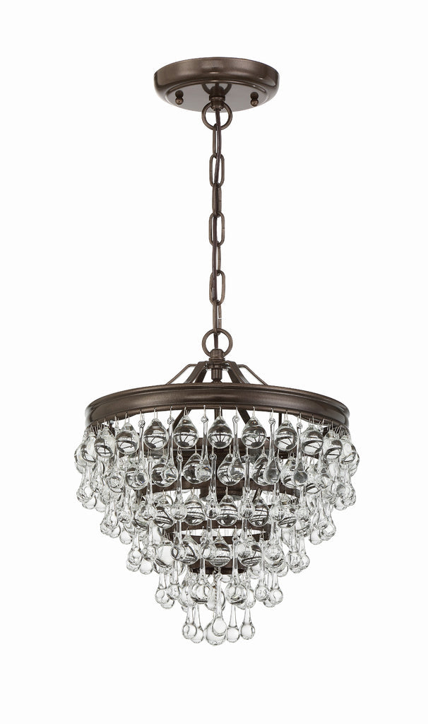 Crystorama Crystorama Calypso 3 Light Crystal Teardrop Vibrant Bronze Mini Chandelier