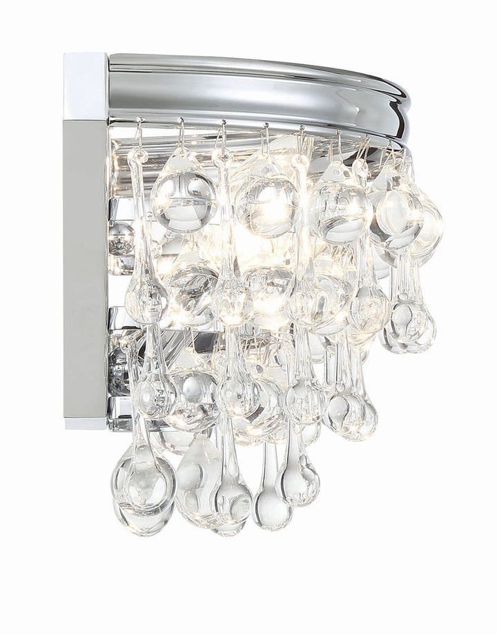 Crystorama Crystorama Calypso 2 Light Crystal Teardrop Polished Chrome Sconce