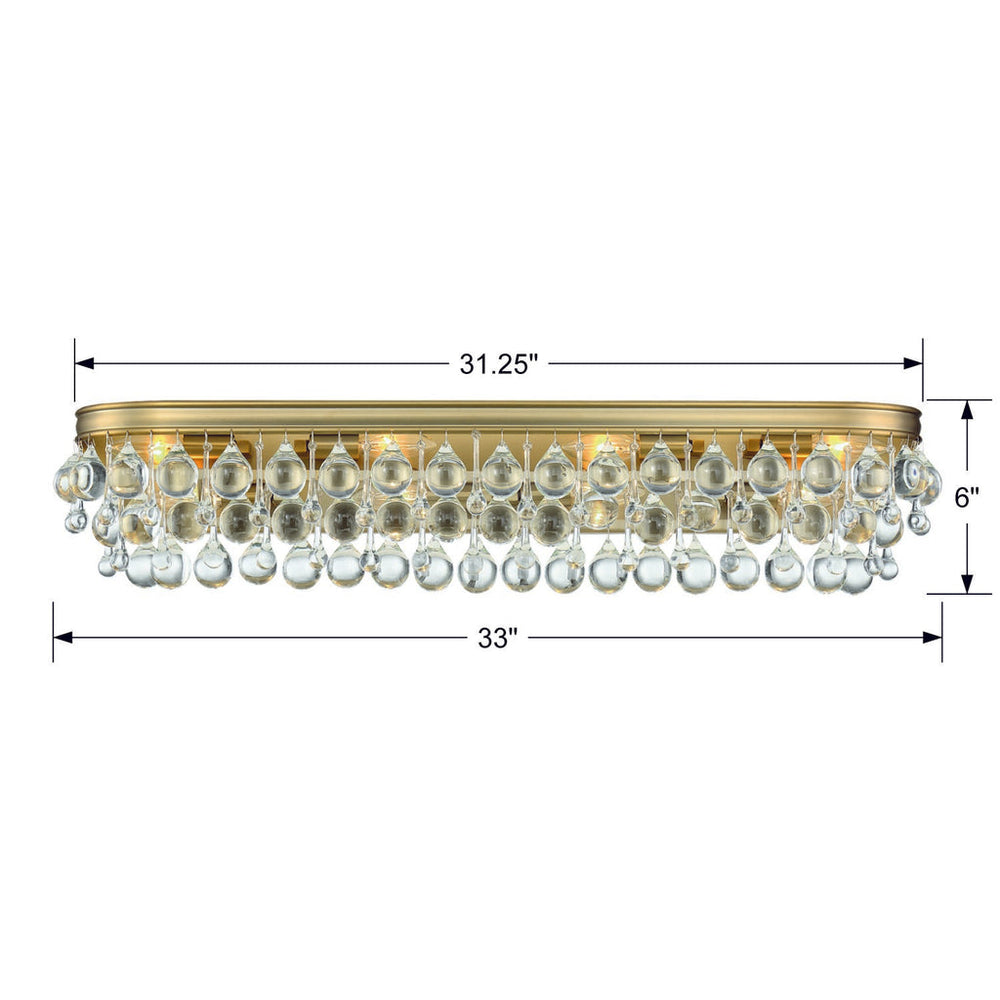 Calypso 8 Light Crystal Teardrop Vibrant Gold Bathroom Vanity Crystorama