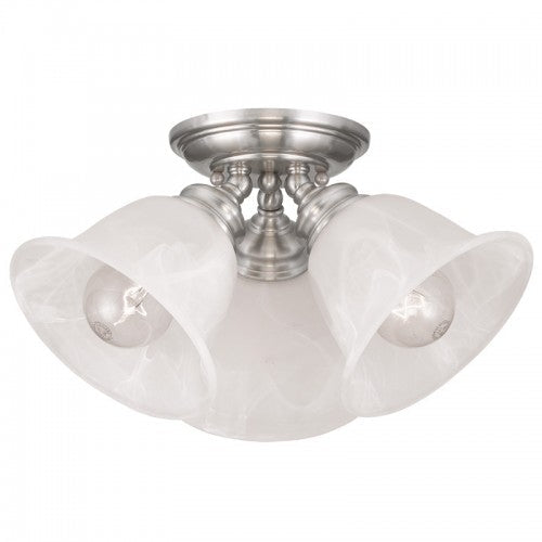 3 Light Brushed Nickel Ceiling Mount Livex