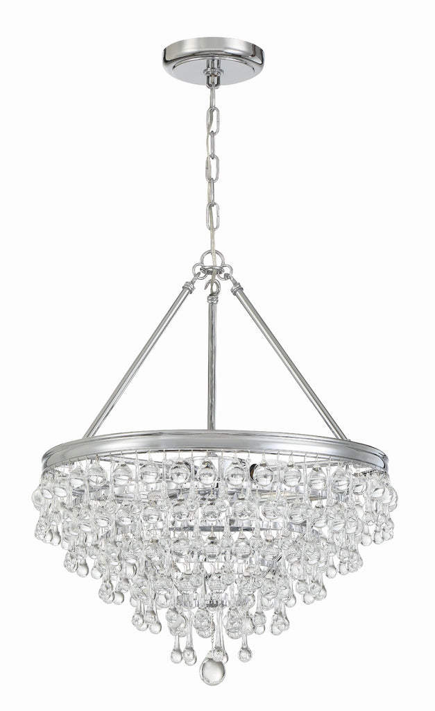 Crystorama Crystorama Calypso 6 Light Crystal Teardrop Polished Chrome Chandelier