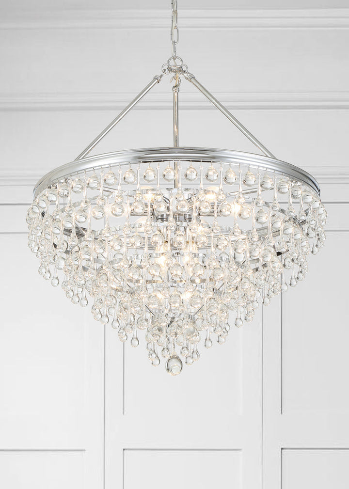 Crystorama Crystorama Calypso 8 Light Crystal Teardrop Polished Chrome Chandelier