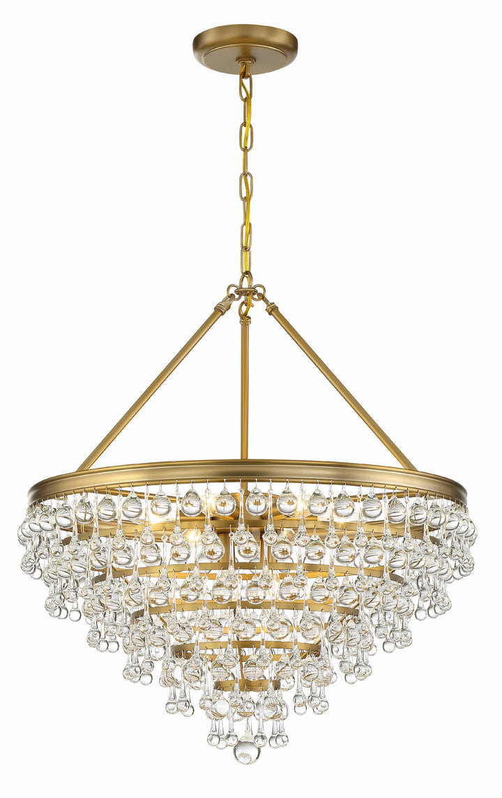 Crystorama Crystorama Calypso 8 Light Crystal Teardrop Vibrant Gold Chandelier