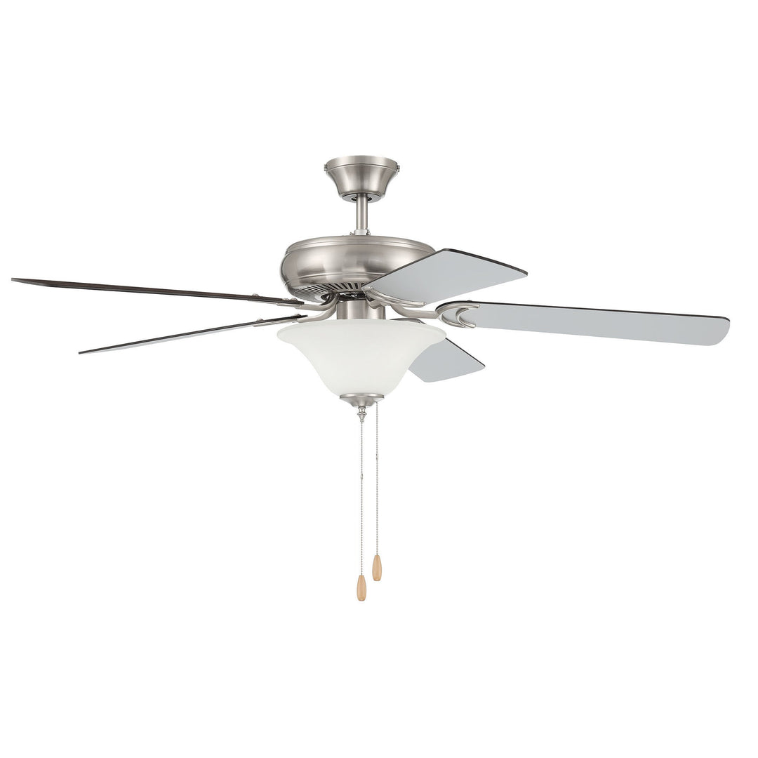 52" Decorator's Choice 2 Light in Brushed Polished Nickel w/ Brushed Nickel/Walnut Blades CRAFTMADE