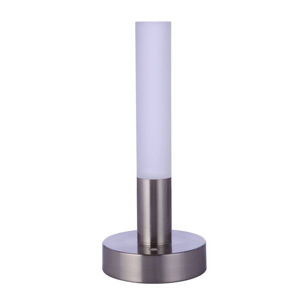 Indoor Rechargeable Dimmable LED Cylinder Portable Lamp in Brushed Polished Nickel CRAFTMADE