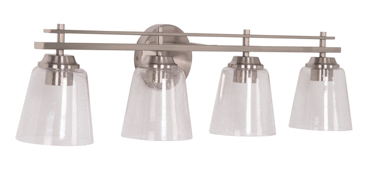 ##Antique Hardware## Drake 4 Light Vanity in Brushed Polished Nickel