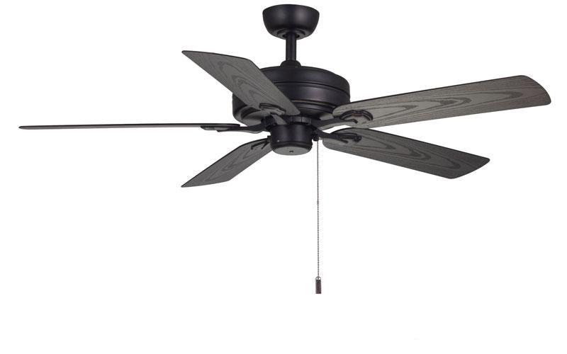 Courtyard Matte Black Ceiling Fan Wind River