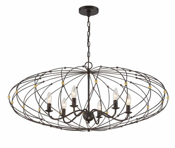 Crystorama Crystorama Zucca 6 Light English Bronze + Antique Gold Chandelier