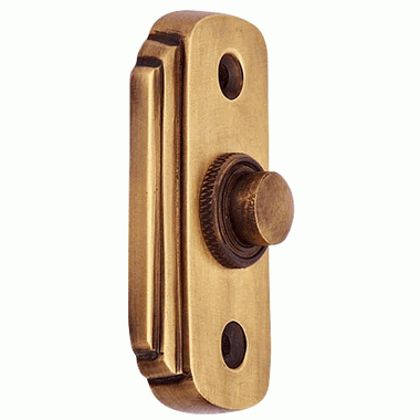 2 1/2 Inch Solid Brass Art Deco Doorbell Button (Antique Brass Finish) COPPER MOUNTAIN HARDWARE