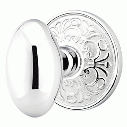 Solid Brass Egg Door Knob Set With Lancaster Rosette (Several Finish Options) EMTEK