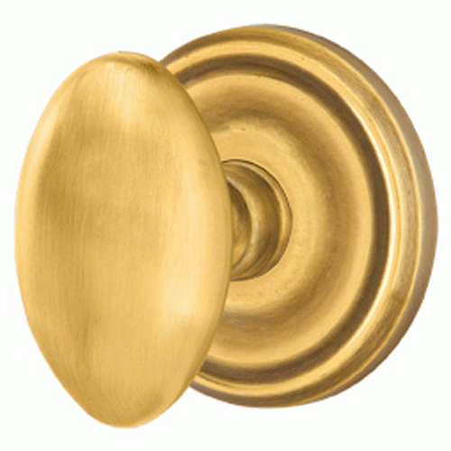 Emtek Solid Brass Egg Door Knob Set With Regular Rosette (Several Finish Options) EMTEK