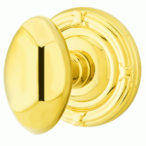 Solid Brass Egg Door Knob Set With Ribbon & Reed Rosette (Several Finish Options) EMTEK