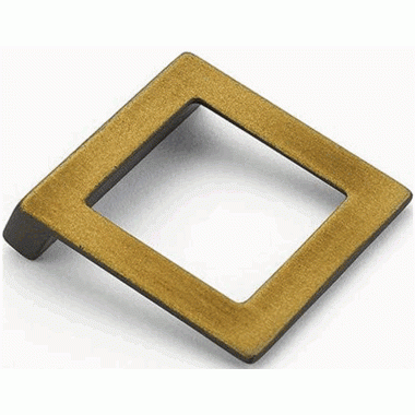 2 1/4 Inch (1 1/4 Inch c-c) Finestrino Angled Square Pull (Burnished Bronze Finish) SCHAUB