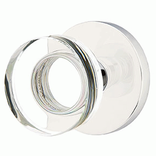 Modern Disc Crystal Door Knob Set With Disc Rosette (Several Finish Options) EMTEK