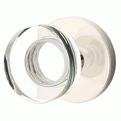 Modern Disc Crystal Door Knob Set With Disc Rosette (Several Finish Options) EMTEK