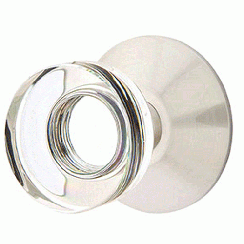 Modern Disc Crystal Door Knob Set With Modern Rosette (Several Finish Options) EMTEK