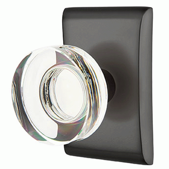 Emtek Modern Disc Crystal Door Knob Set With Neos Rosette (Several Finish Options) EMTEK